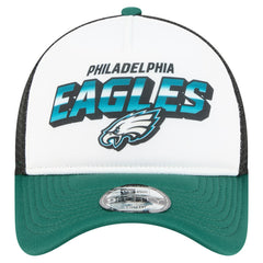 Philadelphia Eagles New Era Youth Streak 9FORTY A-Frame Adjustable Hat - White/Green Hats