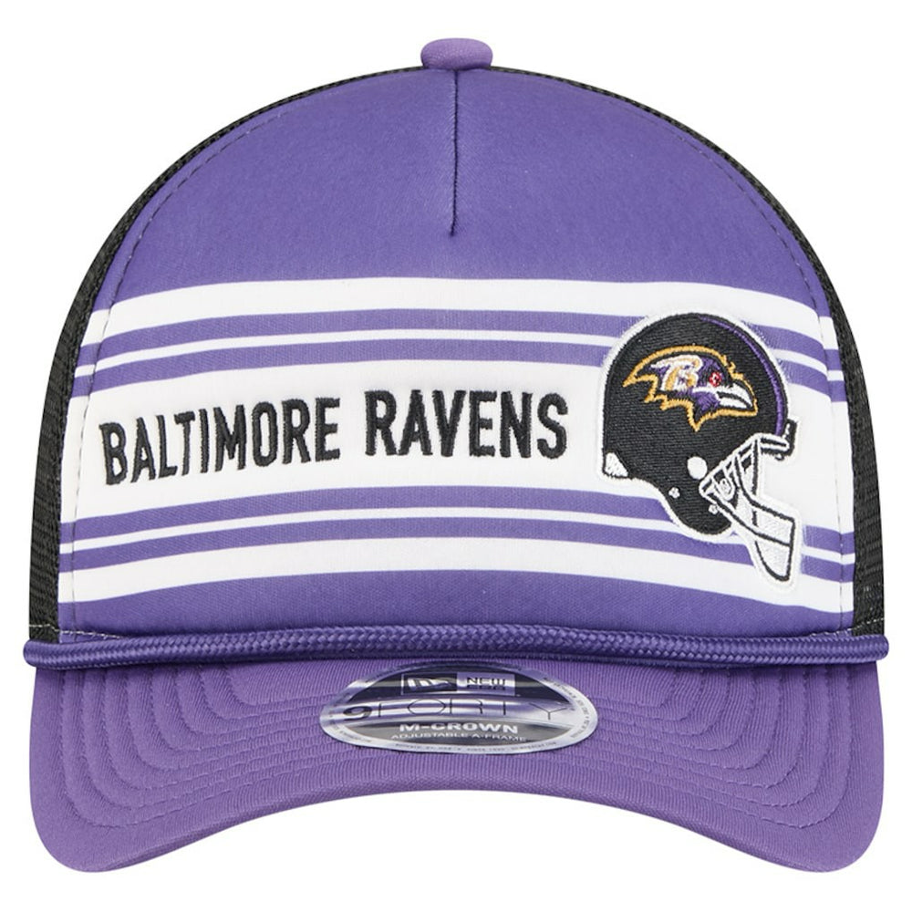 Baltimore Ravens New Era Linear A-Frame 9FORTY Adjustable Hat - Purple Hats