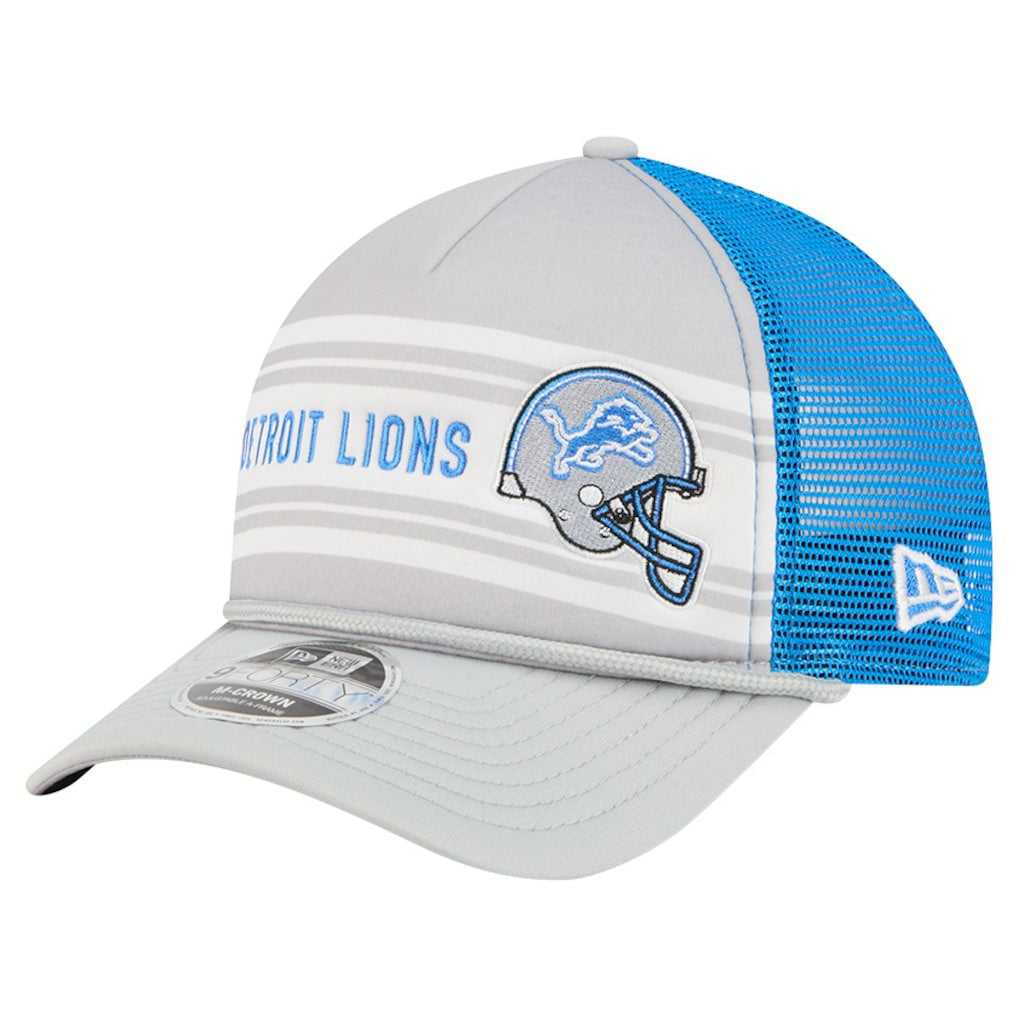 Detroit Lions New Era Linear A-Frame 9FORTY Adjustable Hat - Gray Hats