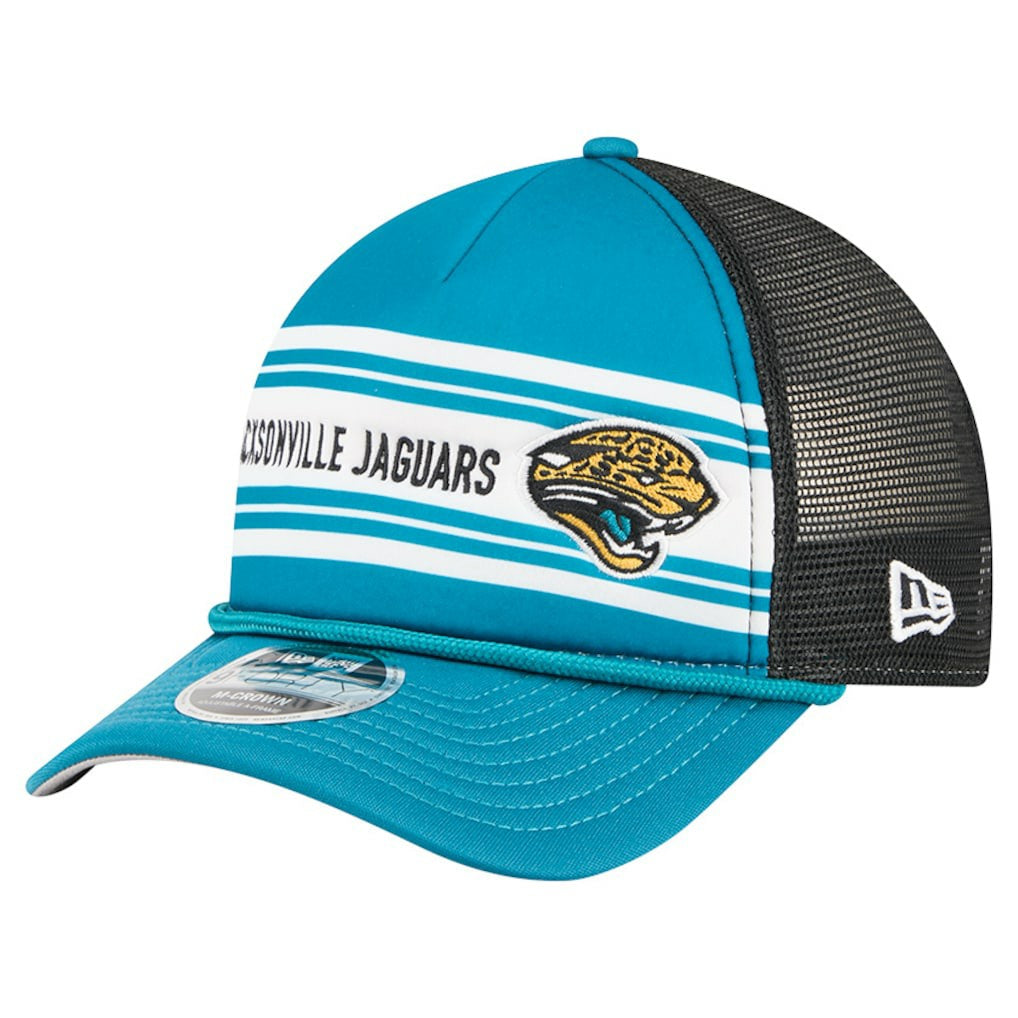 Jacksonville Jaguars New Era Throwback Linear A-Frame 9FORTY Adjustable Hat - Teal Hats