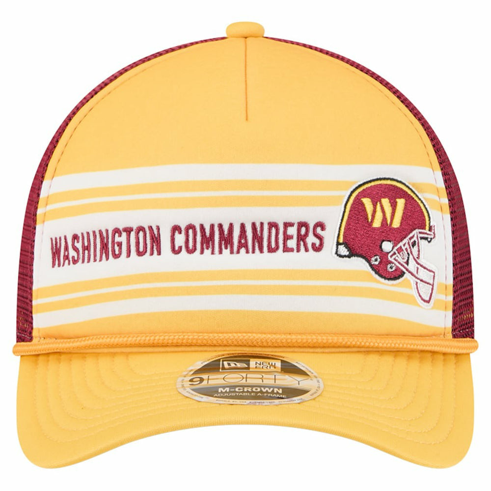 Washington Commanders New Era Linear A-Frame 9FORTY Adjustable Hat - Gold Hats