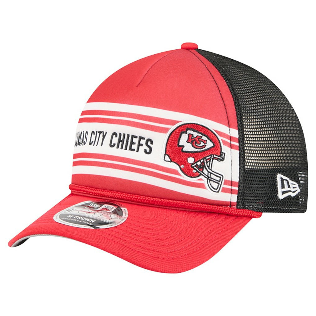 Kansas City Chiefs New Era Linear A-Frame 9FORTY Adjustable Hat - Red Hats