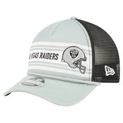 Las Vegas Raiders New Era Linear A-Frame 9FORTY Adjustable Hat - Silver Hats
