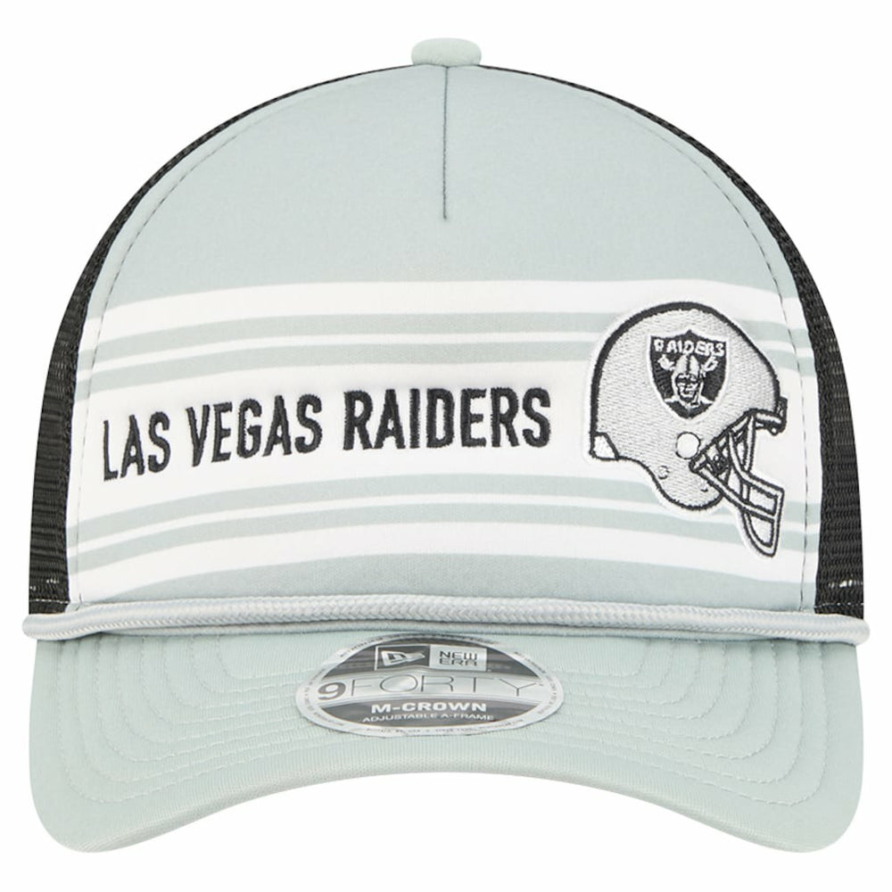 Las Vegas Raiders New Era Linear A-Frame 9FORTY Adjustable Hat - Silver Hats