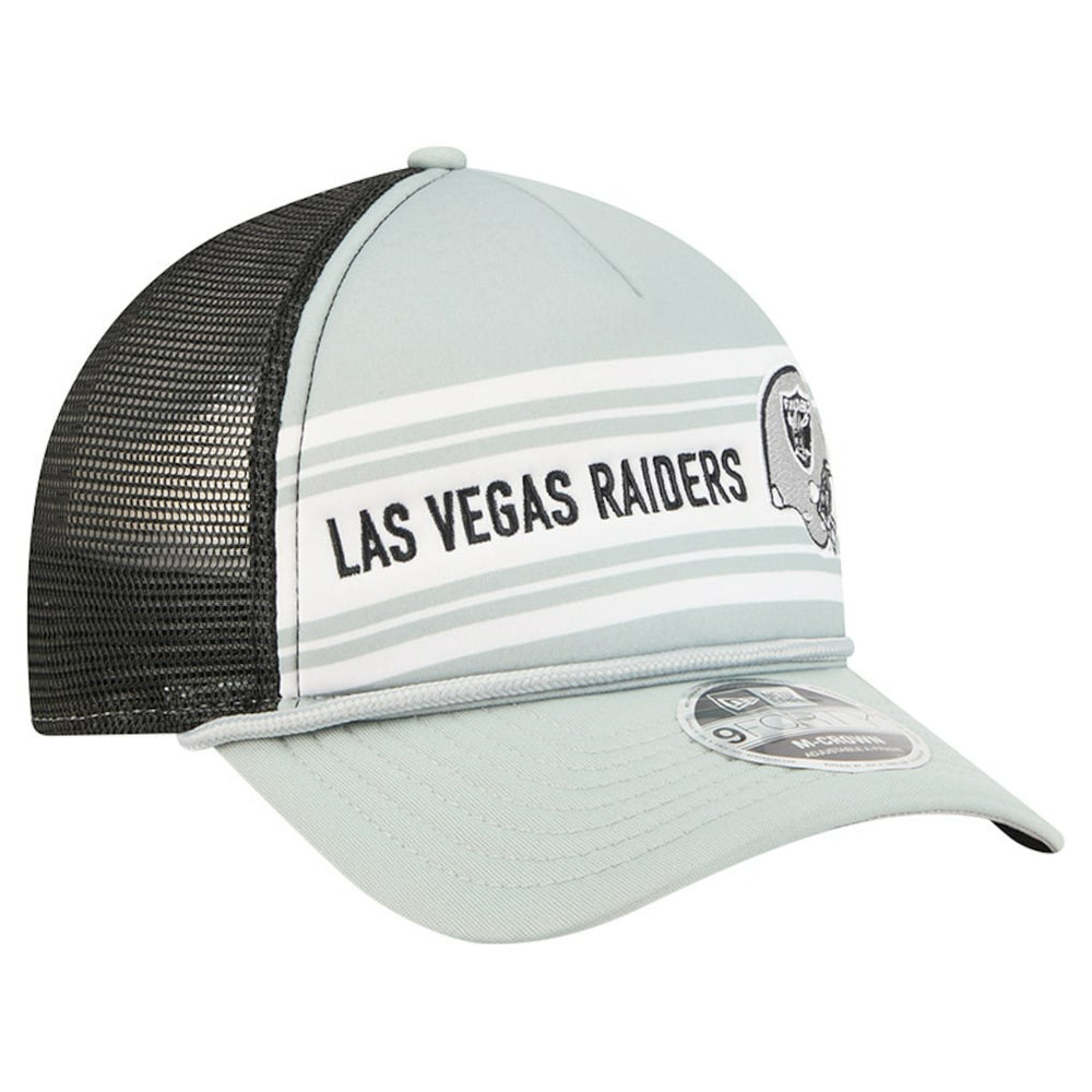 Las Vegas Raiders New Era Linear A-Frame 9FORTY Adjustable Hat - Silver Hats