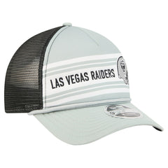 Las Vegas Raiders New Era Linear A-Frame 9FORTY Adjustable Hat - Silver Hats