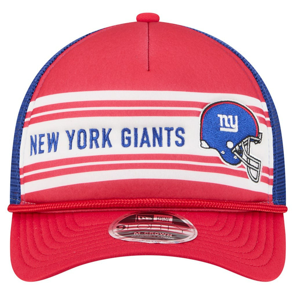 New York Giants New Era Linear A-Frame 9FORTY Adjustable Hat - Red Hats