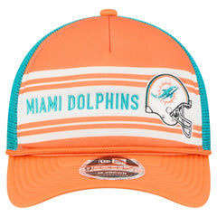 Miami Dolphins New Era Linear A-Frame 9FORTY Adjustable Hat - Orange Hats