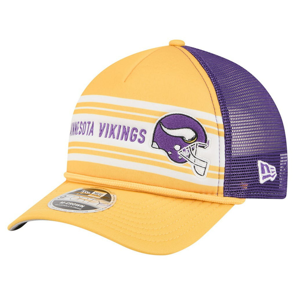 Minnesota Vikings New Era Linear A-Frame 9FORTY Adjustable Hat - Gold Hats