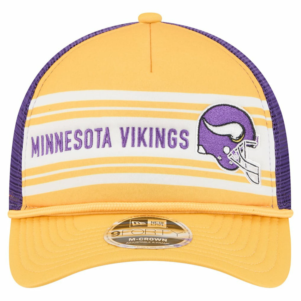 Minnesota Vikings New Era Linear A-Frame 9FORTY Adjustable Hat - Gold Hats