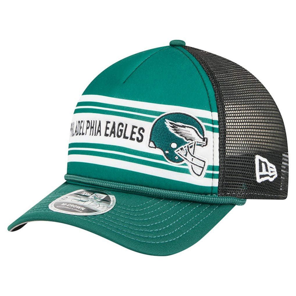 Philadelphia Eagles New Era Linear A-Frame 9FORTY Adjustable Hat - Green Hats