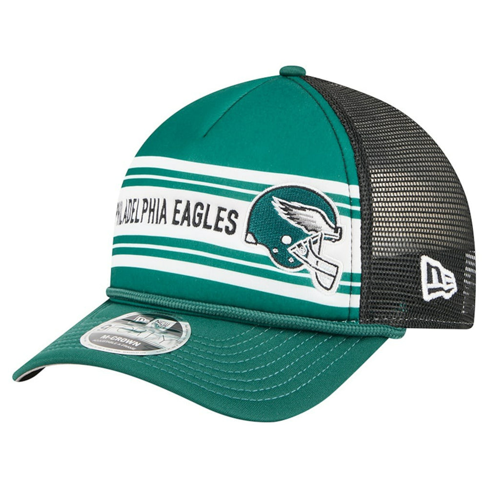Philadelphia Eagles New Era Linear A-Frame 9FORTY Adjustable Hat - Green Hats