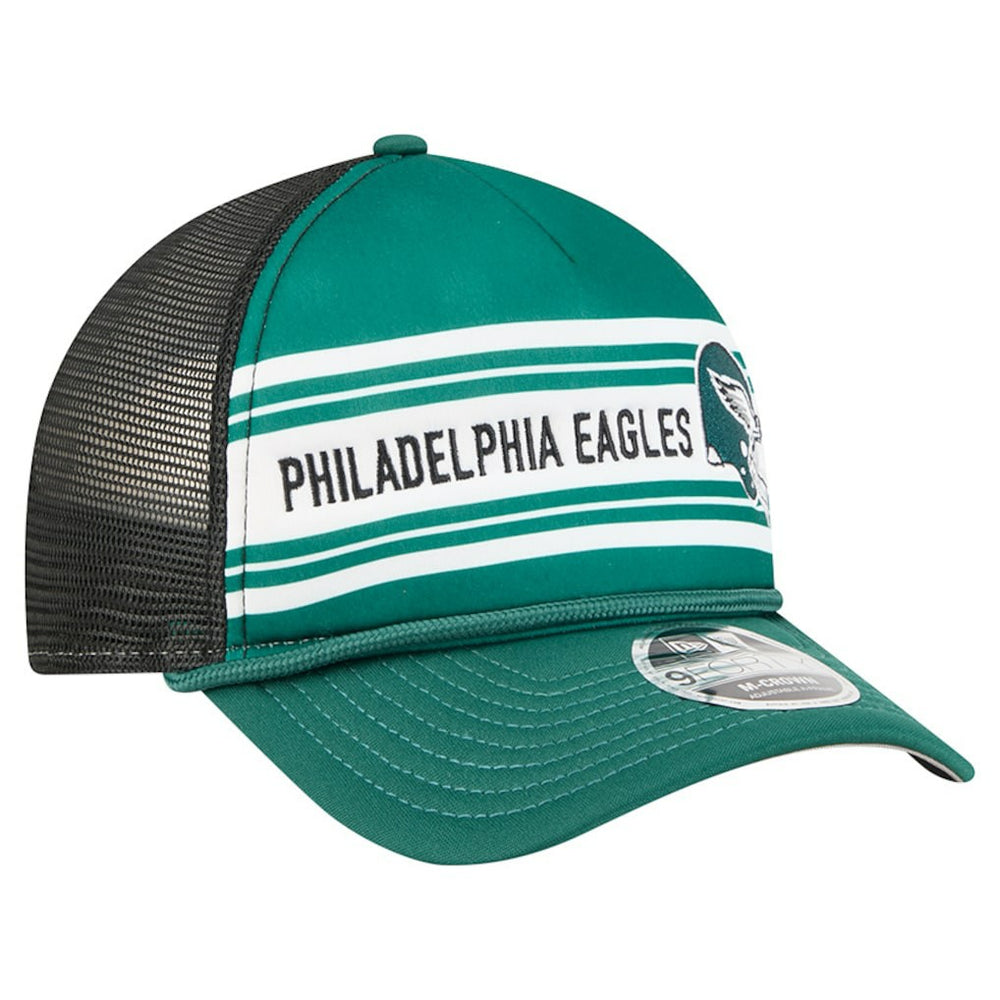 Philadelphia Eagles New Era Linear A-Frame 9FORTY Adjustable Hat - Green Hats