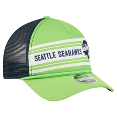 Seattle Seahawks New Era Linear A-Frame 9FORTY Adjustable Hat - Neon Green Hats