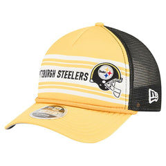 Pittsburgh Steelers New Era Linear A-Frame 9FORTY Adjustable Hat - Gold Hats
