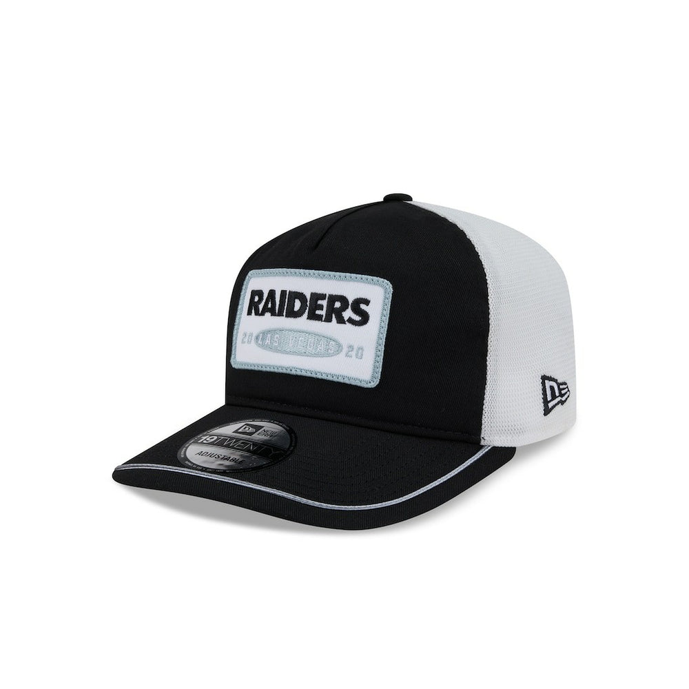 Las Vegas Raiders New Era Patch 19TWENTY Adjustable Hat - Black/White Hats
