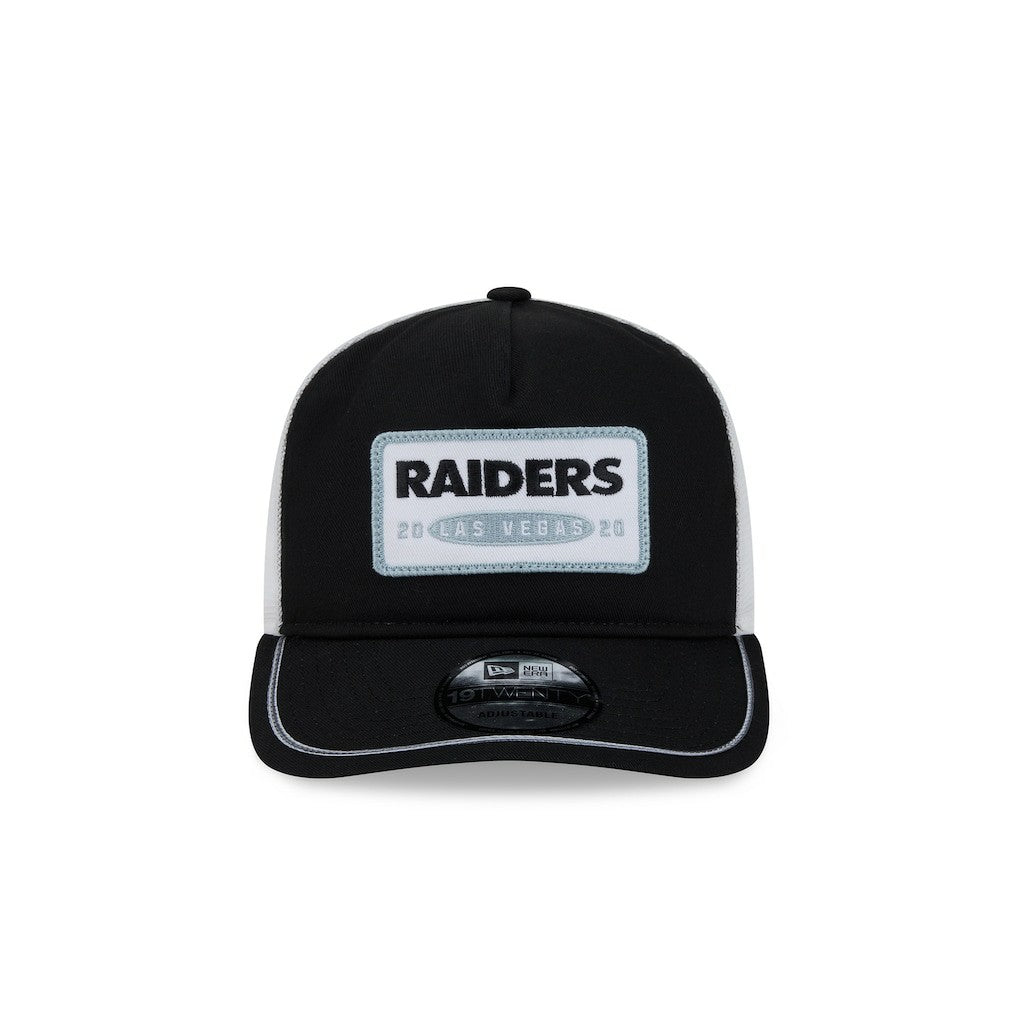 Las Vegas Raiders New Era Patch 19TWENTY Adjustable Hat - Black/White Hats