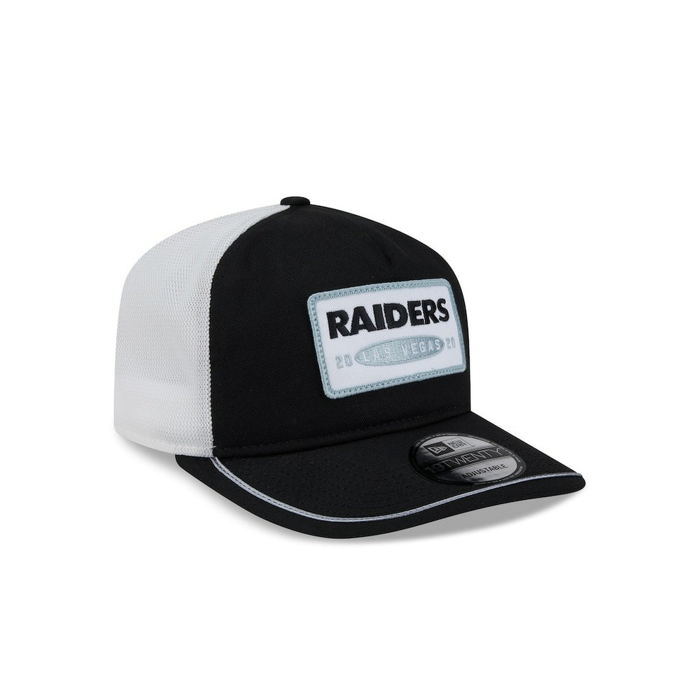 Las Vegas Raiders New Era Patch 19TWENTY Adjustable Hat - Black/White Hats