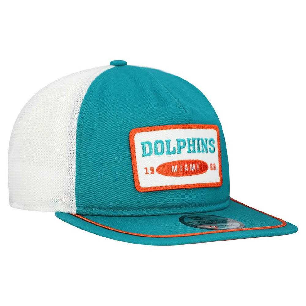 Miami Dolphins New Era Patch 19TWENTY Adjustable Hat - Aqua/White Hats