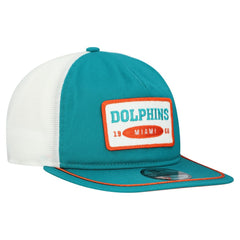 Miami Dolphins New Era Patch 19TWENTY Adjustable Hat - Aqua/White Hats