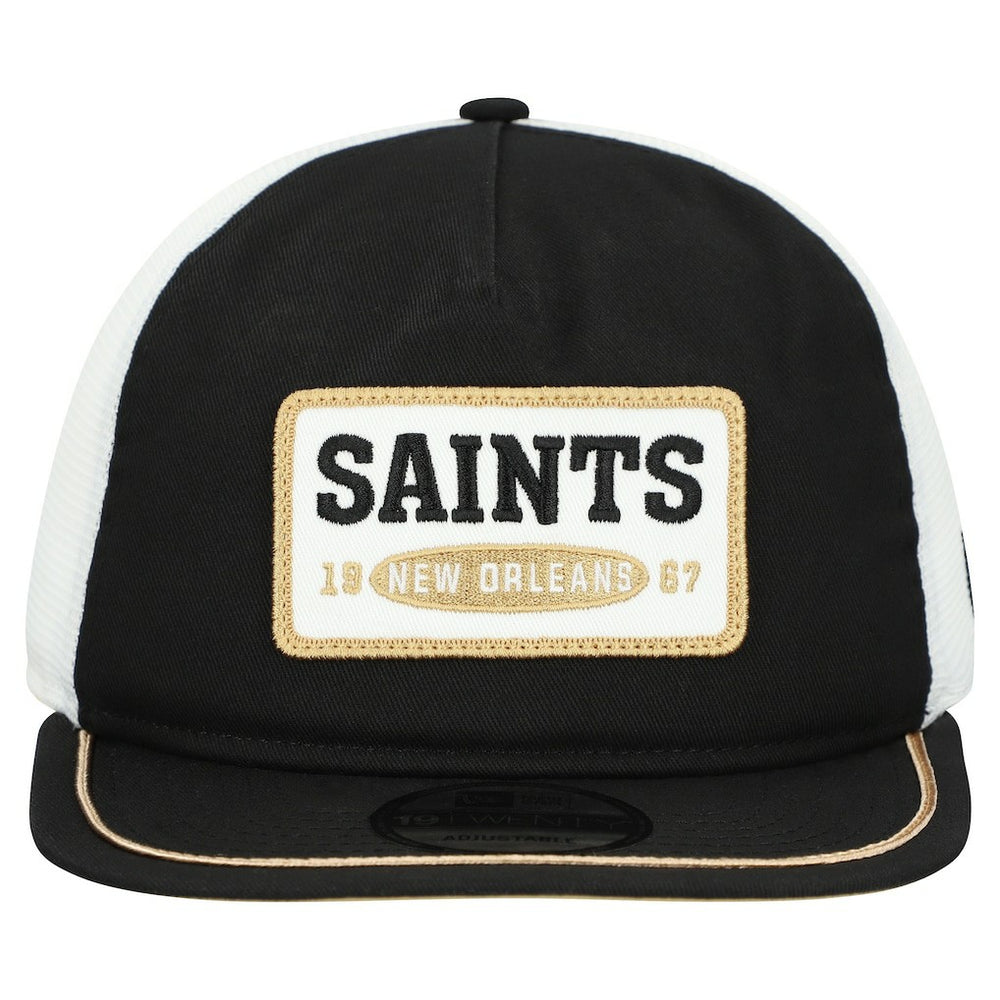 New Orleans Saints New Era Patch 19TWENTY Adjustable Hat - Black/White Hats