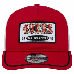 San Francisco 49ers New Era Patch 19TWENTY Adjustable Hat - Scarlet/White Hats