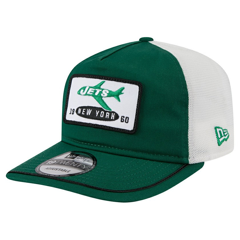 New York Jets New Era Patch 19TWENTY Adjustable Hat - Green/White Hats