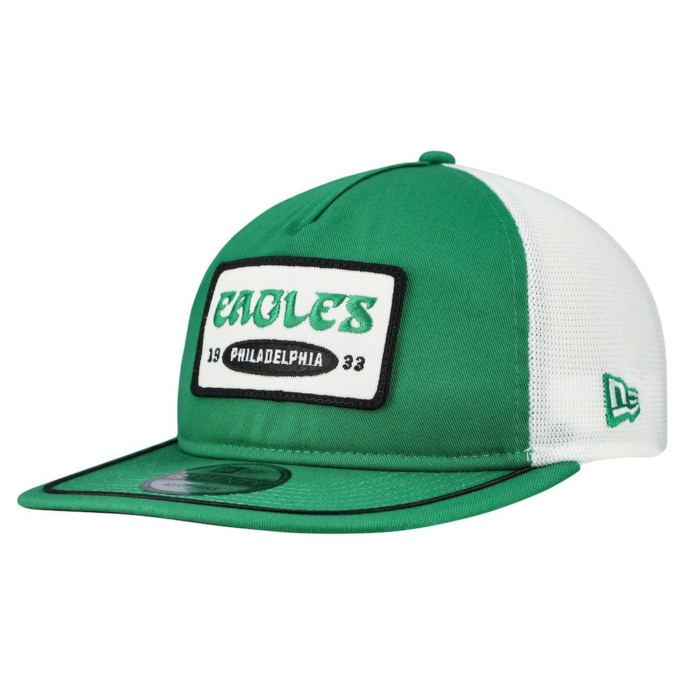 Philadelphia Eagles New Era Patch 19TWENTY Adjustable Hat - Kelly Green/White Hats