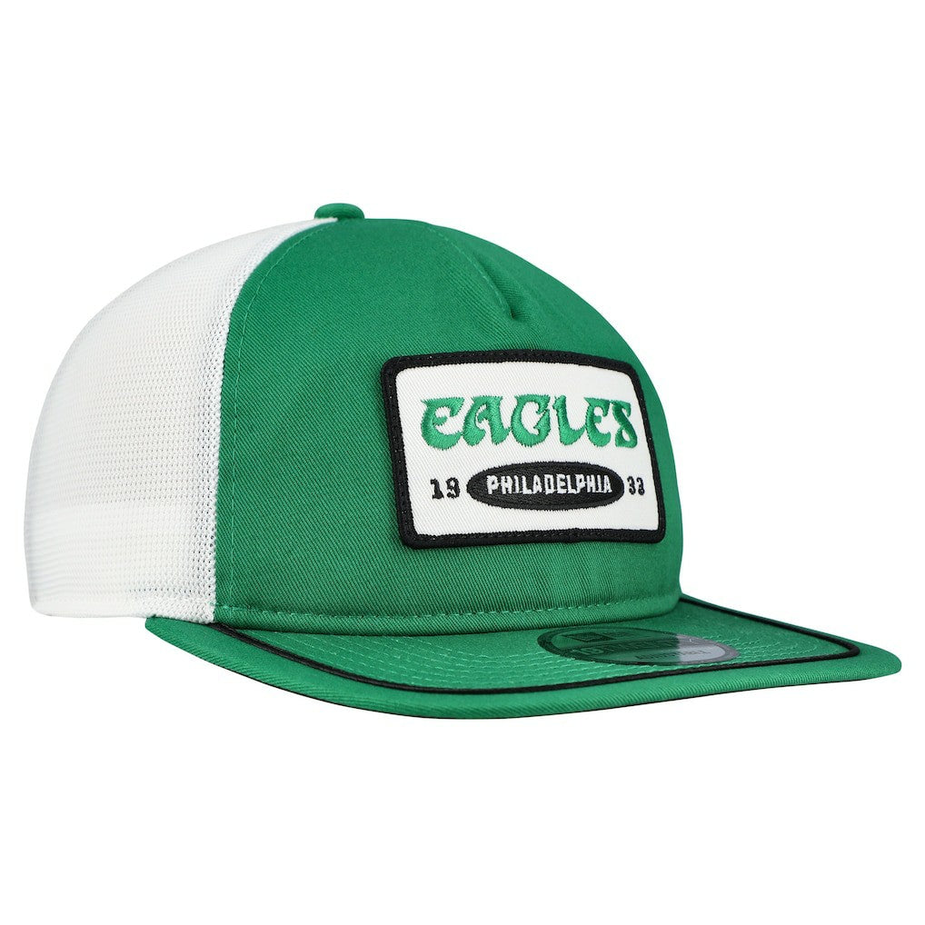 Philadelphia Eagles New Era Patch 19TWENTY Adjustable Hat - Kelly Green/White Hats