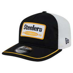 Pittsburgh Steelers New Era Patch 19TWENTY Adjustable Hat - Black/White Hats