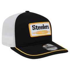 Pittsburgh Steelers New Era Patch 19TWENTY Adjustable Hat - Black/White Hats