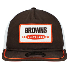 Cleveland Browns New Era Patch 19TWENTY Adjustable Hat - Brown/White Hats