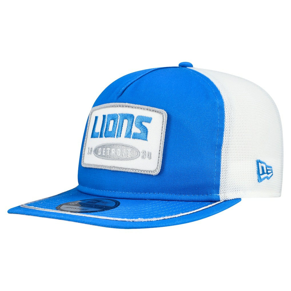 Detroit Lions New Era Patch 19TWENTY Adjustable Hat - Blue/White Hats