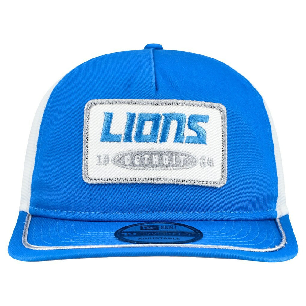 Detroit Lions New Era Patch 19TWENTY Adjustable Hat - Blue/White Hats