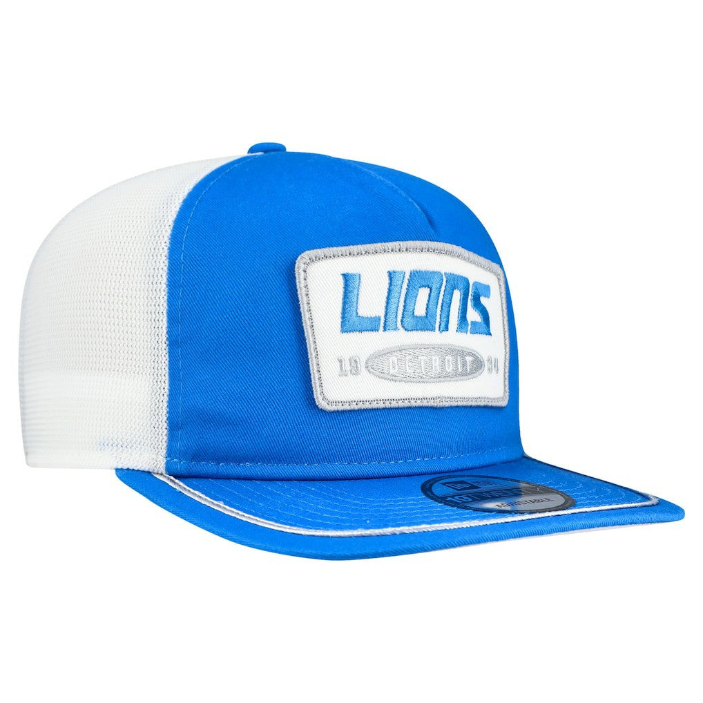 Detroit Lions New Era Patch 19TWENTY Adjustable Hat - Blue/White Hats