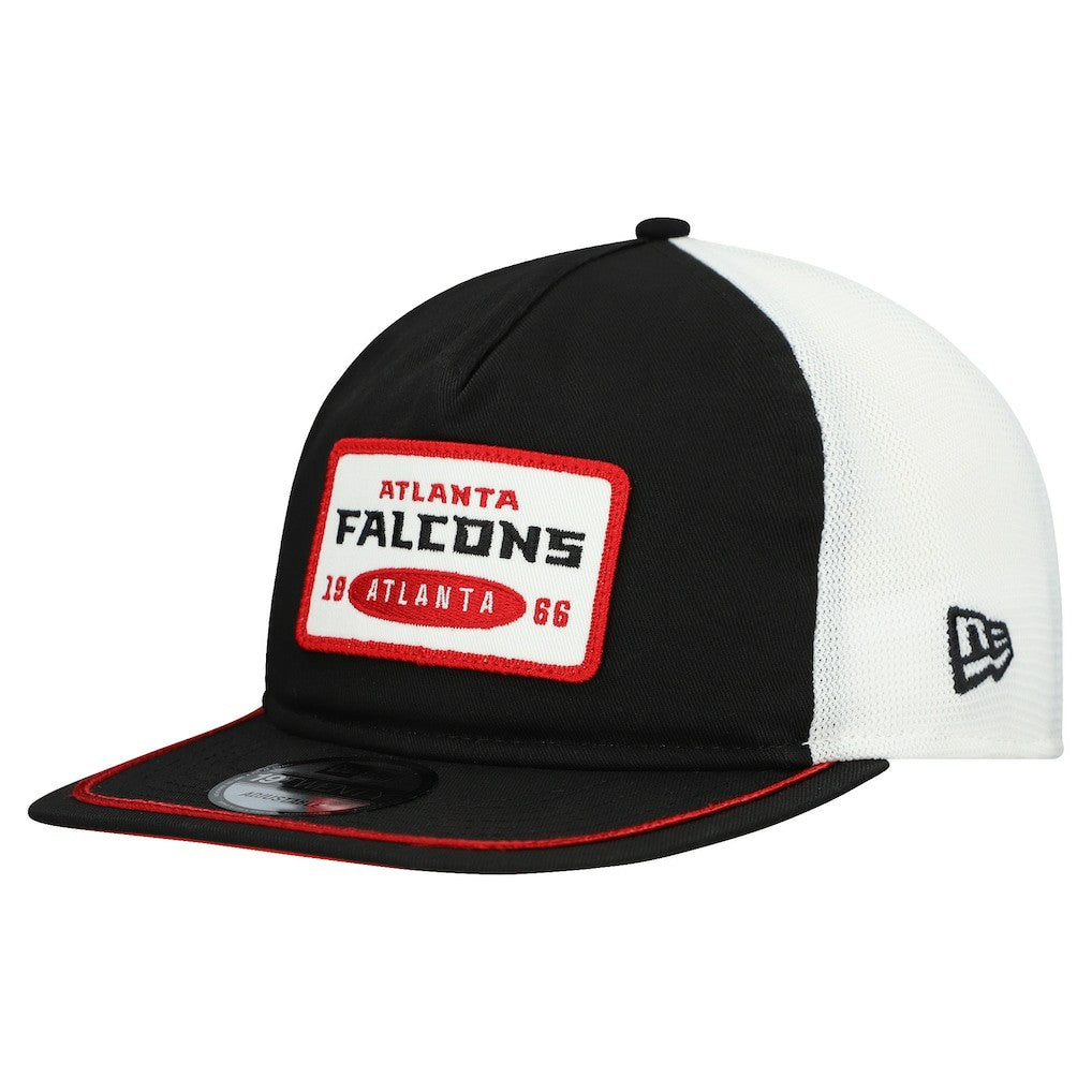 Atlanta Falcons New Era Patch 19TWENTY Adjustable Hat - Black/White Hats