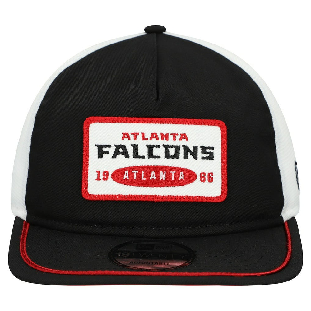 Atlanta Falcons New Era Patch 19TWENTY Adjustable Hat - Black/White Hats