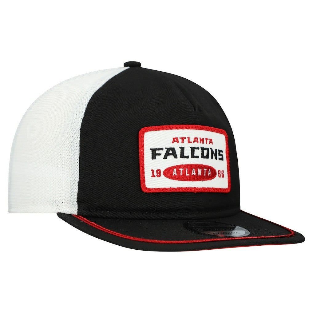 Atlanta Falcons New Era Patch 19TWENTY Adjustable Hat - Black/White Hats