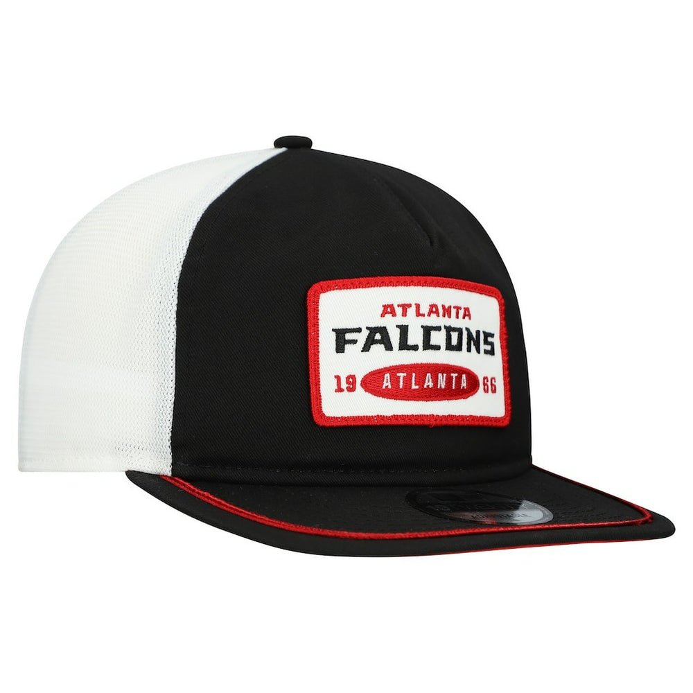 Atlanta Falcons New Era Patch 19TWENTY Adjustable Hat - Black/White Hats