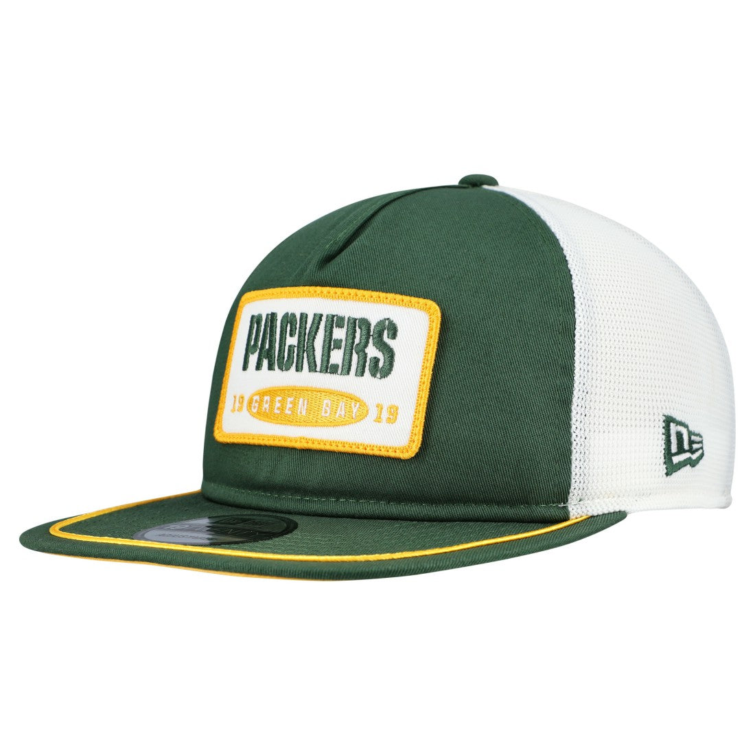 Green Bay Packers New Era Patch 19TWENTY Adjustable Hat - Green/White Hats