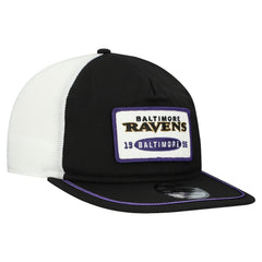 Baltimore Ravens New Era Patch 19TWENTY Adjustable Hat - Black/White Hats