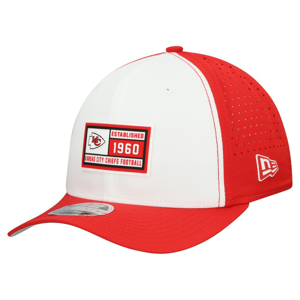Kansas City Chiefs New Era Established Patch 9SEVENTY Adjustable Hat - White/Red Hats