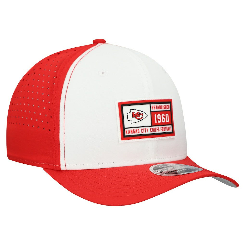 Kansas City Chiefs New Era Established Patch 9SEVENTY Adjustable Hat - White/Red Hats