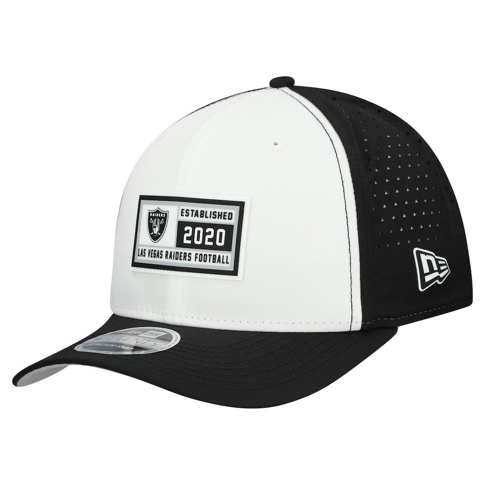 Las Vegas Raiders New Era Established Patch 9SEVENTY Adjustable Hat - White/Black Hats