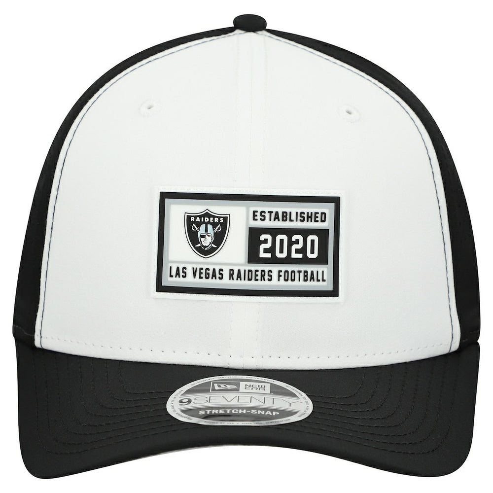 Las Vegas Raiders New Era Established Patch 9SEVENTY Adjustable Hat - White/Black Hats