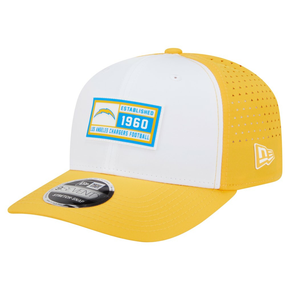 Los Angeles Chargers New Era Established Patch 9SEVENTY Adjustable Hat - White/Gold Hats