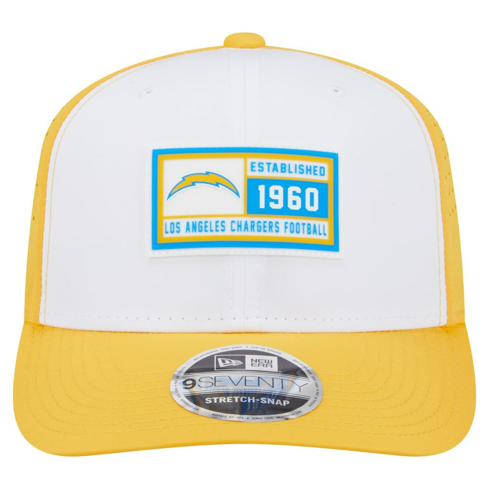 Los Angeles Chargers New Era Established Patch 9SEVENTY Adjustable Hat - White/Gold Hats