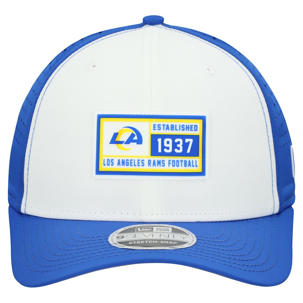 Los Angeles Rams New Era Established Patch 9SEVENTY Adjustable Hat - White/Royal Hats