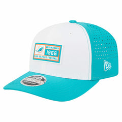 Miami Dolphins New Era Established Patch 9SEVENTY Adjustable Hat - White/Aqua Hats
