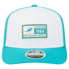 Miami Dolphins New Era Established Patch 9SEVENTY Adjustable Hat - White/Aqua Hats